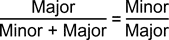 Goldener Schnitt formale Darstellung: Major / (Minor + Major) = Minor / Major